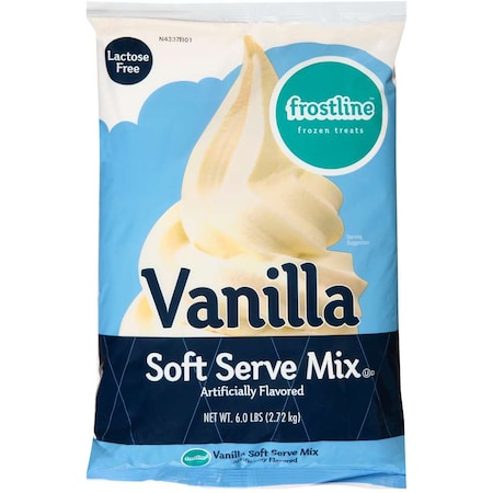 Frostline Lactose Free Low Fat Vanilla Soft Serve Mix 6lbs, PK6 PK6 D400-C4000
